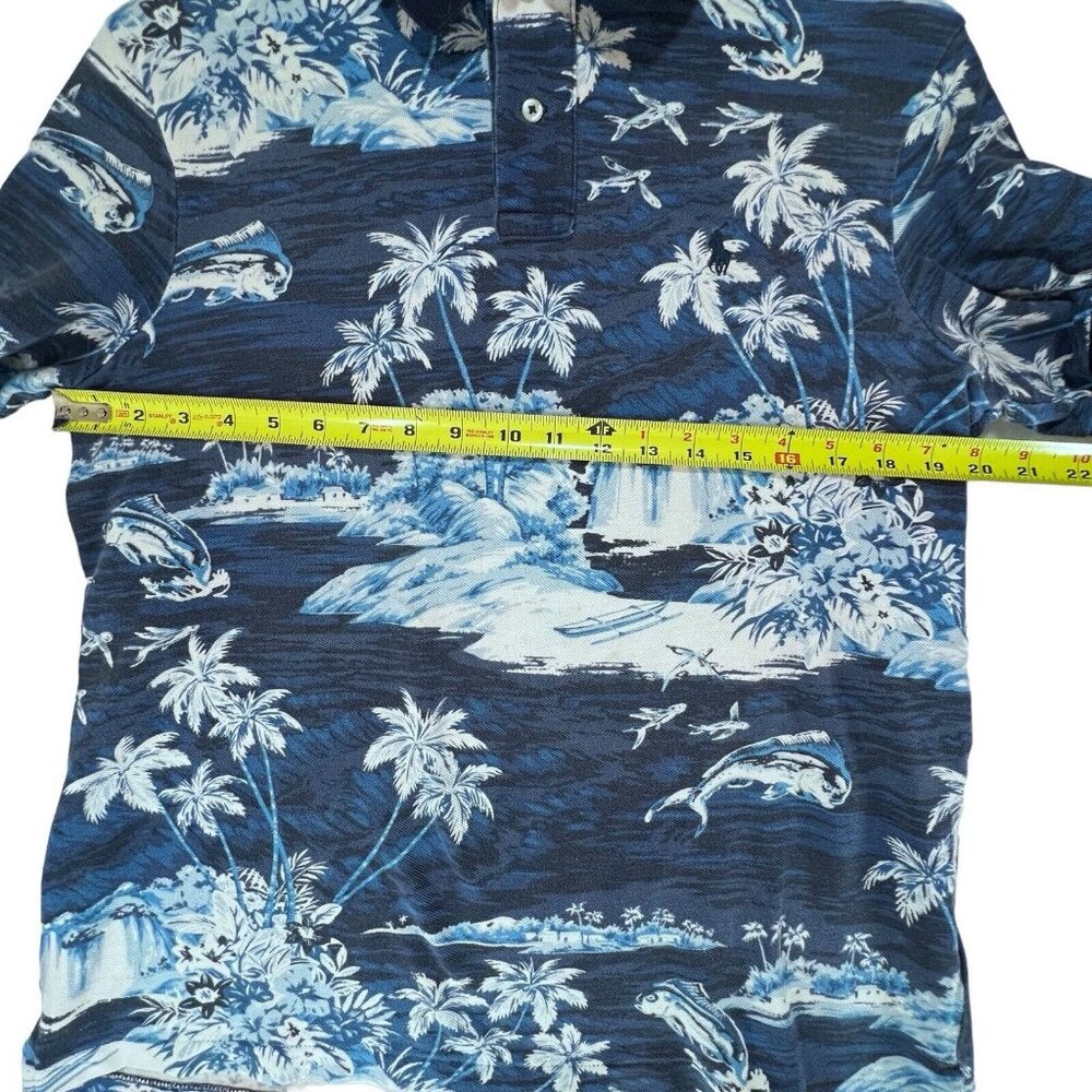 Polo Ralph Lauren Tropical Fish Shirt All Over Mens Med Blue Button Down Classic - Picture 11 of 14
